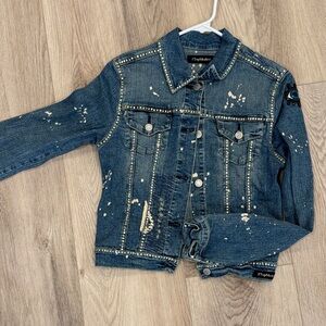Stylish Denim Jacket with Handmade Studded Details